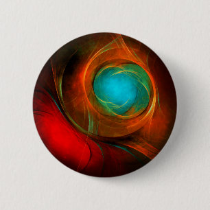 Bóton Redondo 5.08cm Padrão Legal de Abstrato de Arte Fina Azul Moderna