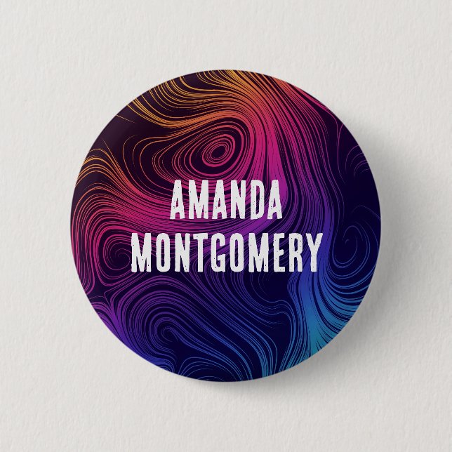 Bóton Redondo 5.08cm Padrão Legal dos círculos de vibração e espirros (Frente)