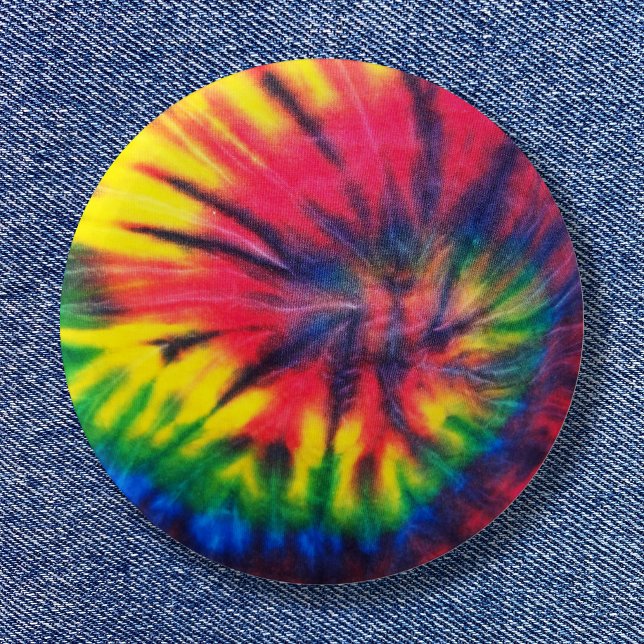 Bóton Redondo 5.08cm Padrão Tie Dye (Tie Dyed Pattern Button)