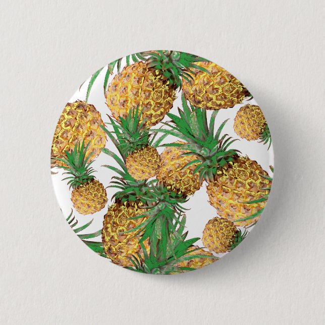 Bóton Redondo 5.08cm Padrão Tropical Yummy Pineapple (Frente)