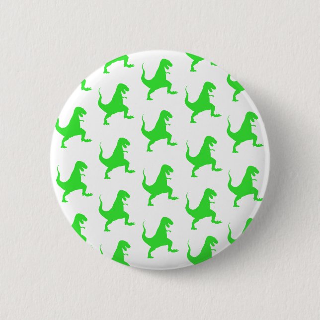Bóton Redondo 5.08cm Padrão verde t-rex (Frente)