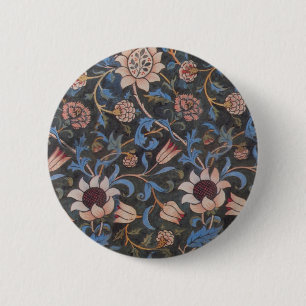 Bóton Redondo 5.08cm Padrão William Morris Evenlode: Vintage Temperamen