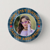 Padrão Xadrez de Foto Personalizada Aniversário Fe