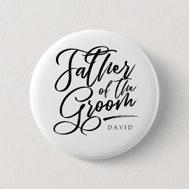 Bóton Redondo 5.08cm Padre Caligrafia do Groom elegante (Frente)