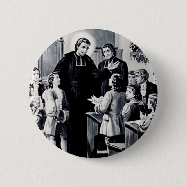 Bóton Redondo 5.08cm padre francês santo Louis de Montfort (Frente)