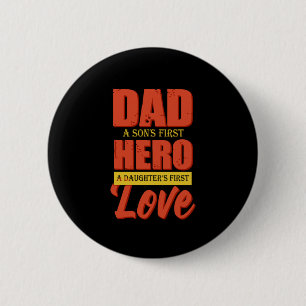 Bóton Redondo 5.08cm Padre Gift   Pai Hero Love