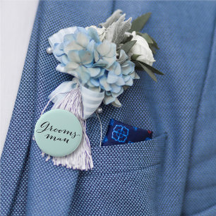 Bóton Redondo 5.08cm Padrinho de casamento Classic Script Wedding Bache