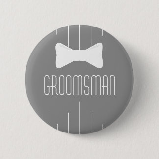 Bóton Redondo 5.08cm Padrinho de casamento White Bowtie 2