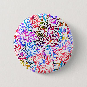 Bóton Redondo 5.08cm Padrões florais coloridos bonitos Cascas iPhone de