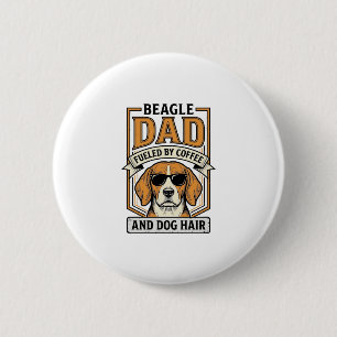 Bóton Redondo 5.08cm Pai Beagle Energizado por Café e Camisa de Pelo de