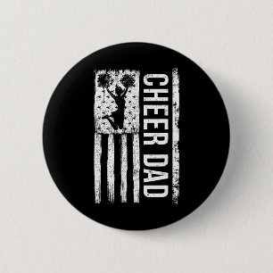 Bóton Redondo 5.08cm Pai Cheerhead American Flag Dia de os pais C