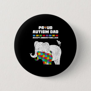 Bóton Redondo 5.08cm Pai Conscientização Autismo Aceita Orgulhoso Filho