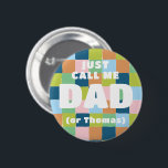 Bóton Redondo 5.08cm Pai de Chá de fraldas do Verificador de Diversão C<br><div class="desc">Este botão colorido e neutro em termos de gênero é uma forma divertida de celebrar o pai a estar num chá de fraldas casal e partilhar a alegria com a família e amigos,  para que todos saibam quem é o pai orgulhoso a ser,  bem como o seu nome real.</div>