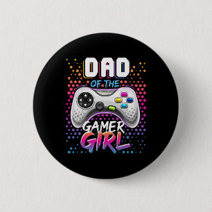 Bóton Redondo 5.08cm Pai Do Aniversário Do Jogo De Vídeo Da Gamer Girl