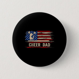 Bóton Redondo 5.08cm Pai do Cheer Vintage Bandeira Americana Usa Cheerl