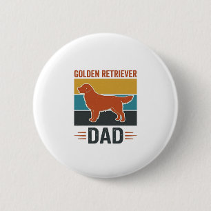Bóton Redondo 5.08cm Pai do Golden Retriever Designio Vetorial de Amant