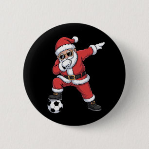 Bóton Redondo 5.08cm Pai Natal Futebol Dabbing Papai Noel Presente Nata