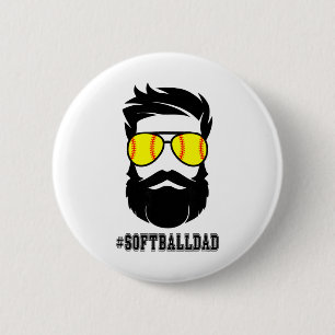 Bóton Redondo 5.08cm Pai Softll Com Barba E Óculos De Sol Legais
