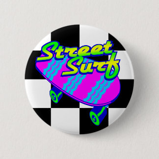 Bóton Redondo 5.08cm Painel de Surf da Rua Retro Corey Tiger 80s