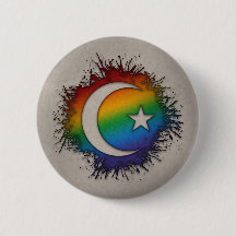 Paint Splatter LGBTQ Rainbow Star e Crescente