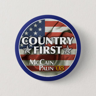 Bóton Redondo 5.08cm País primeiramente: Botão de McCain-Palin