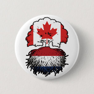 Bóton Redondo 5.08cm Países Baixos, Canadá, Canadá, Tree Roots Flag