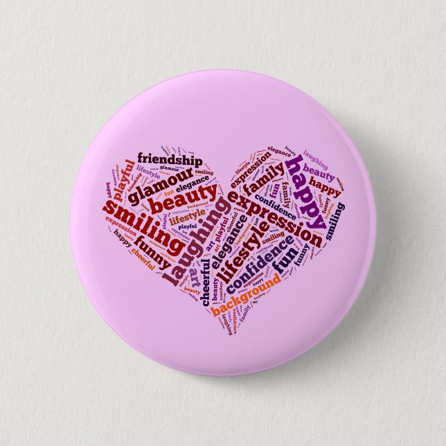 Bóton Redondo 5.08cm Palavras felizes (Frente)