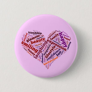 Bóton Redondo 5.08cm Palavras felizes