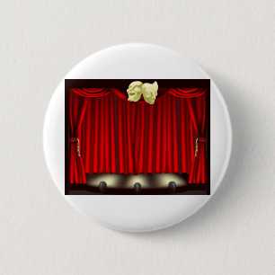 Bóton Redondo 5.08cm Palco do teatro com máscaras
