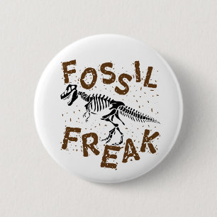 Bóton Redondo 5.08cm Paleontologia Freak Fóssil Ossos do Dinossauro