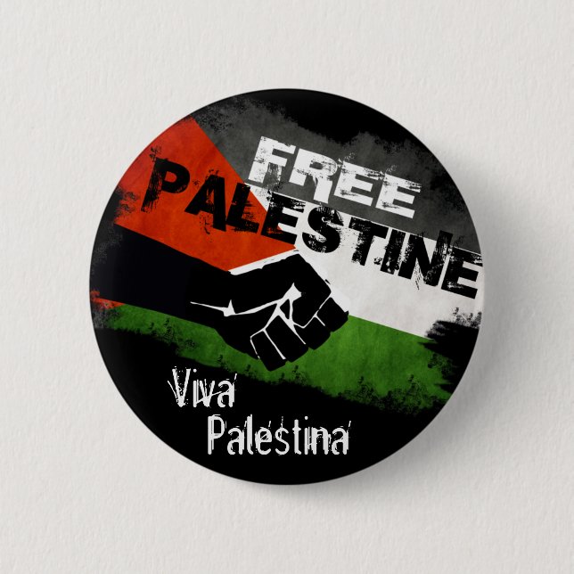 Bóton Redondo 5.08cm Palestina livre - Viva Palestina (Frente)