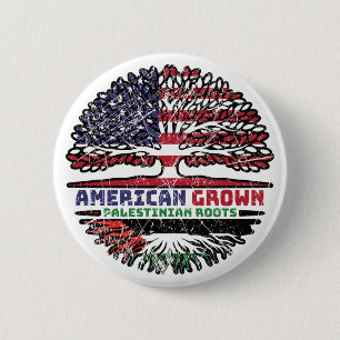 Bóton Redondo 5.08cm Palestina, Palestina, América, Árvore dos Estados 