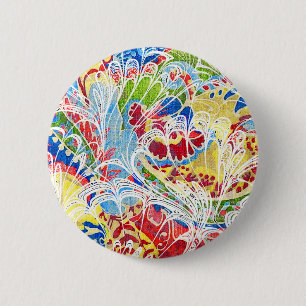 Bóton Redondo 5.08cm Palete de galáxias florais colorido e bonito