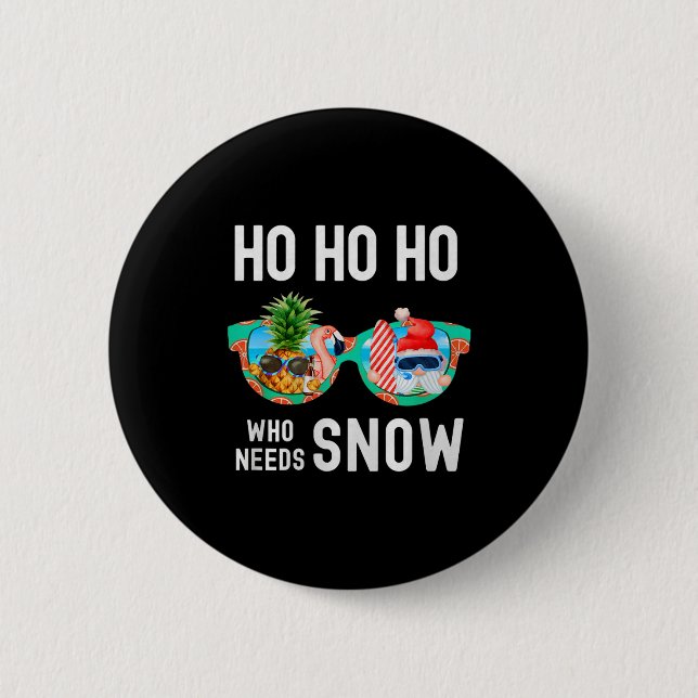 Bóton Redondo 5.08cm Palm Tree Santa Surfing Summer Vacation Ho Ho Ho C (Frente)