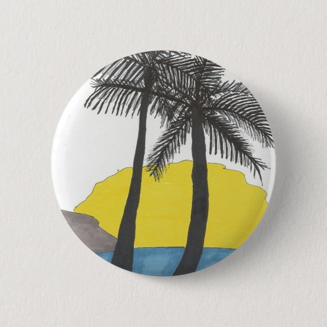 Bóton Redondo 5.08cm Palm Tree Sunrise Silhouket (Frente)
