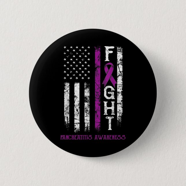 Bóton Redondo 5.08cm Pancreatite Warrior U Flag (Frente)