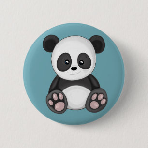 Bóton Redondo 5.08cm Panda bonito