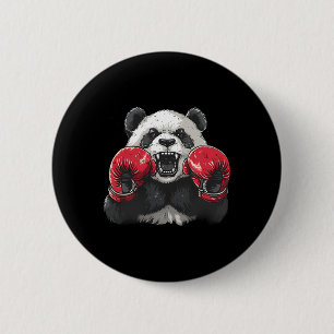 Bóton Redondo 5.08cm Panda Boxeador Com Luvas de Boxe Kickboxing Engraç