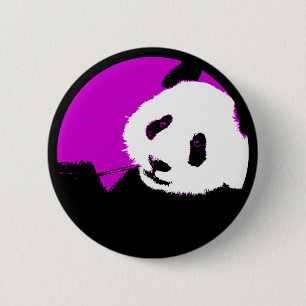 Bóton Redondo 5.08cm panda. círculo personalizável de cores.