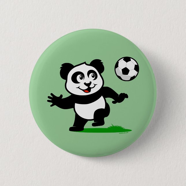 Bóton Redondo 5.08cm Panda de Futebol Bonito (Frente)