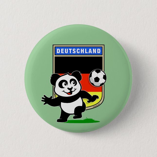 Bóton Redondo 5.08cm Panda de Futebol da Alemanha (Frente)