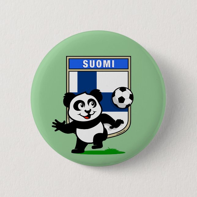 Bóton Redondo 5.08cm Panda de Futebol da Finlândia (Frente)
