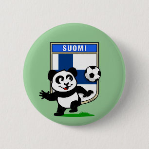 Bóton Redondo 5.08cm Panda de Futebol da Finlândia