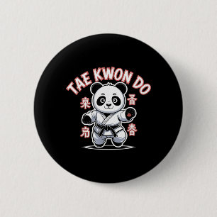 Bóton Redondo 5.08cm Panda de Taekwondo engraçado Tkd coreano