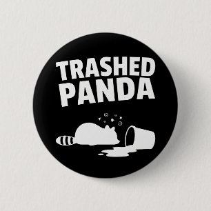 Bóton Redondo 5.08cm Panda Destruído Rato-Palhaço Engraçado Bêbado