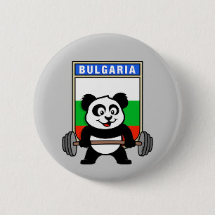 Bóton Redondo 5.08cm Panda do halterofilismo de Bulgária