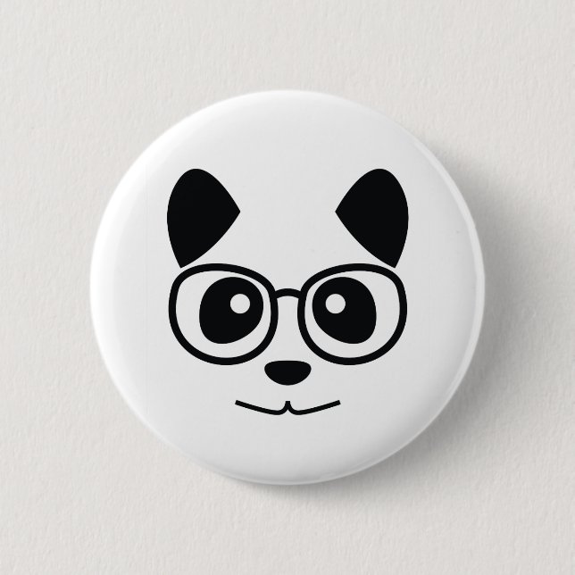Bóton Redondo 5.08cm Panda E Óculos (Frente)