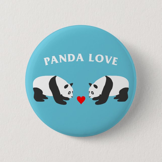 Bóton Redondo 5.08cm Panda Love (azul) (Frente)