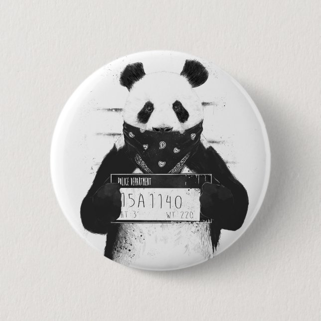 Bóton Redondo 5.08cm Panda má (Frente)