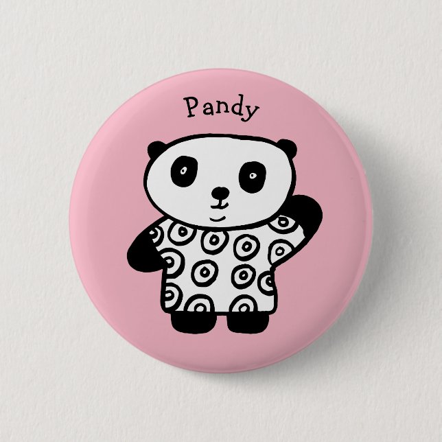 Bóton Redondo 5.08cm Pandy Personalizado Panda (Frente)